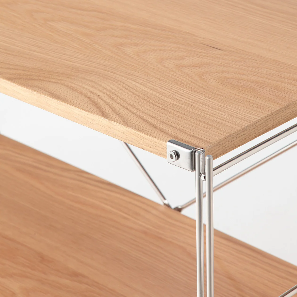 Oak Stainless Steel Unit Shelf Set - Wide - Medium - Image 3