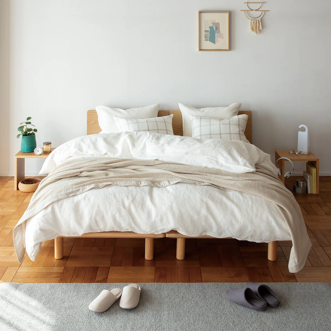 Oak Veneer Wooden Bed Frame Headboard - Image 3