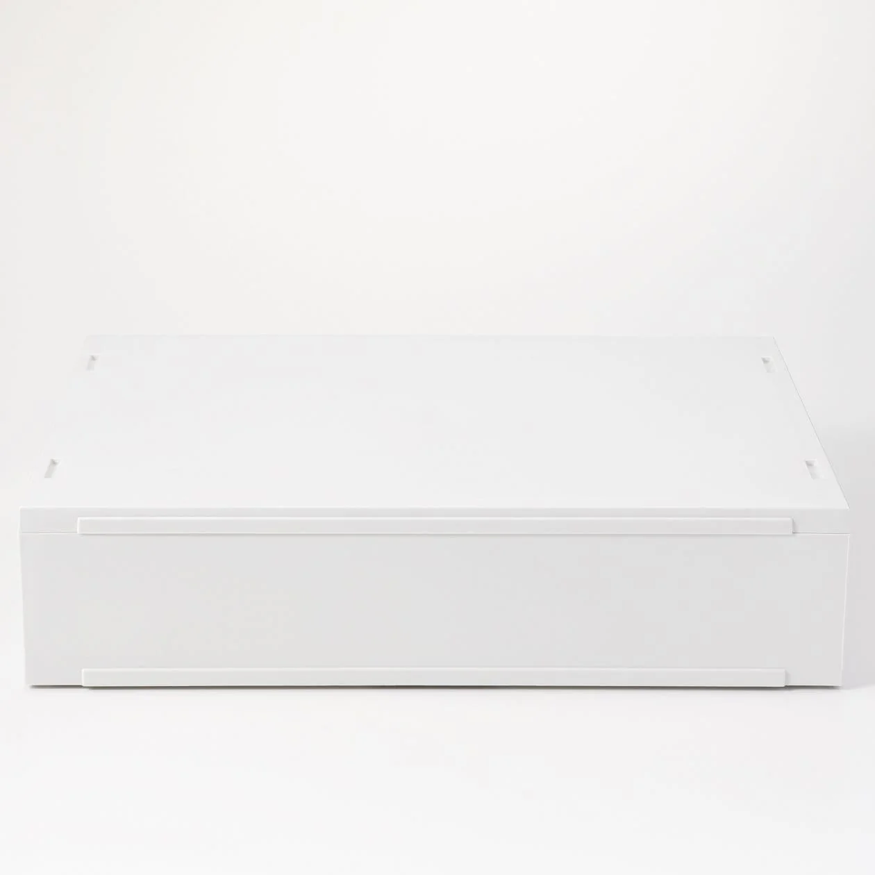 2-Drawer White Grey Polypropylene Storage Case Wide - Extra Shallow - Image 3