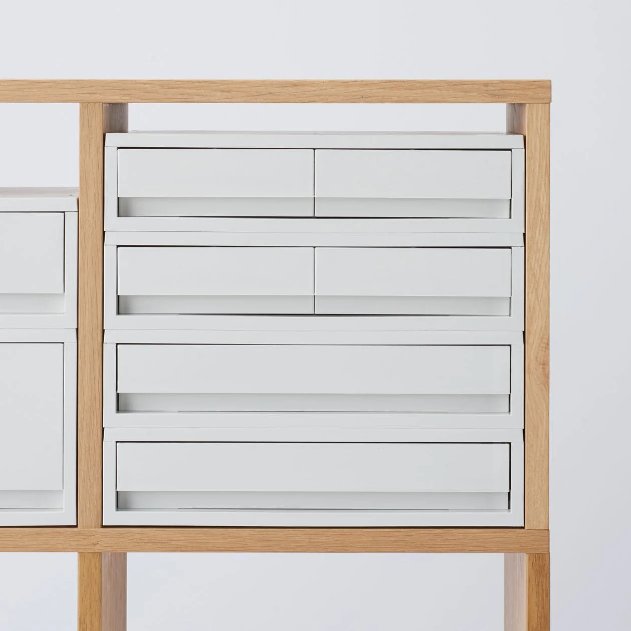 2-Drawer White Grey Polypropylene Storage Case Wide - Extra Shallow - Image 7