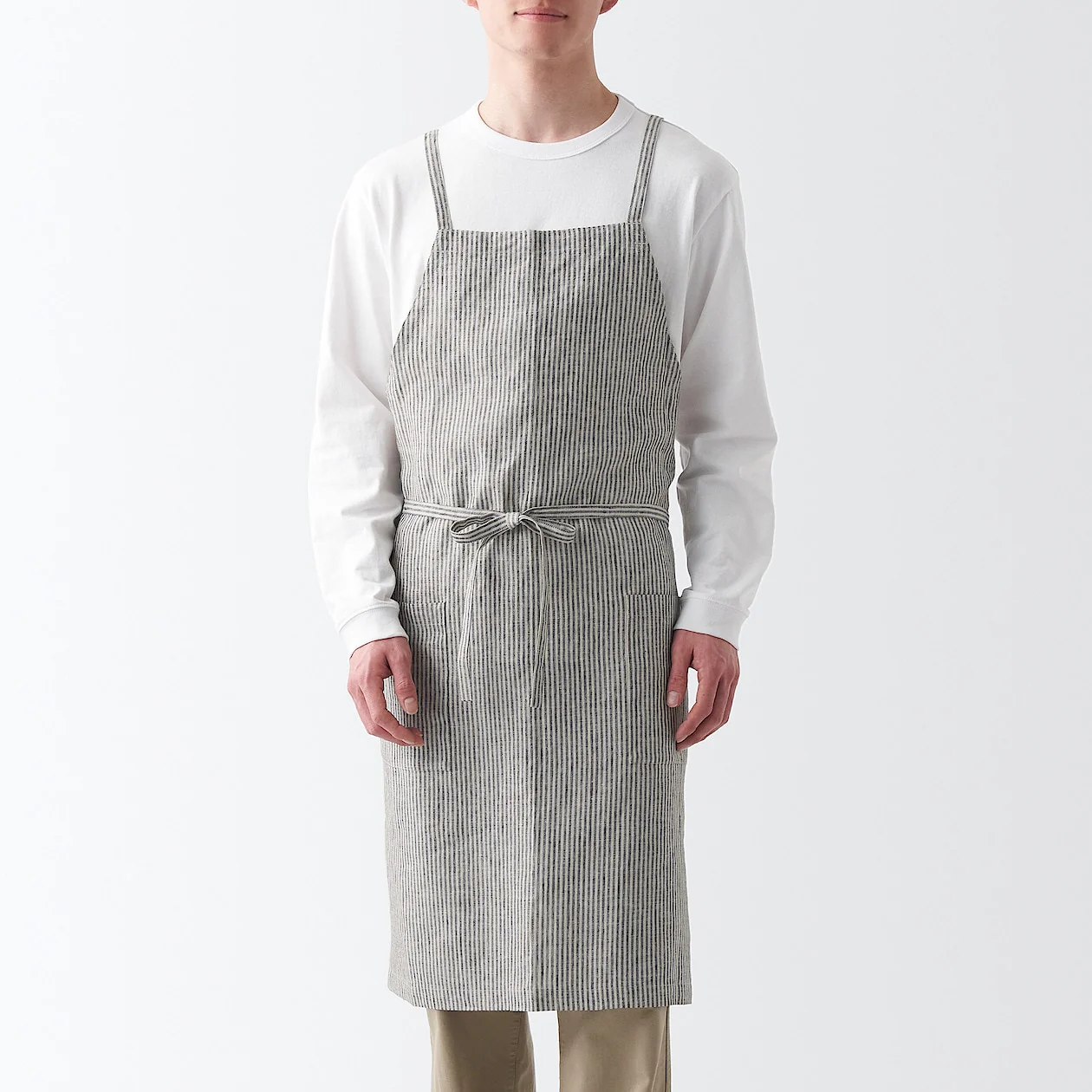 Plain Weave Linen Cross Back Apron - Image 14