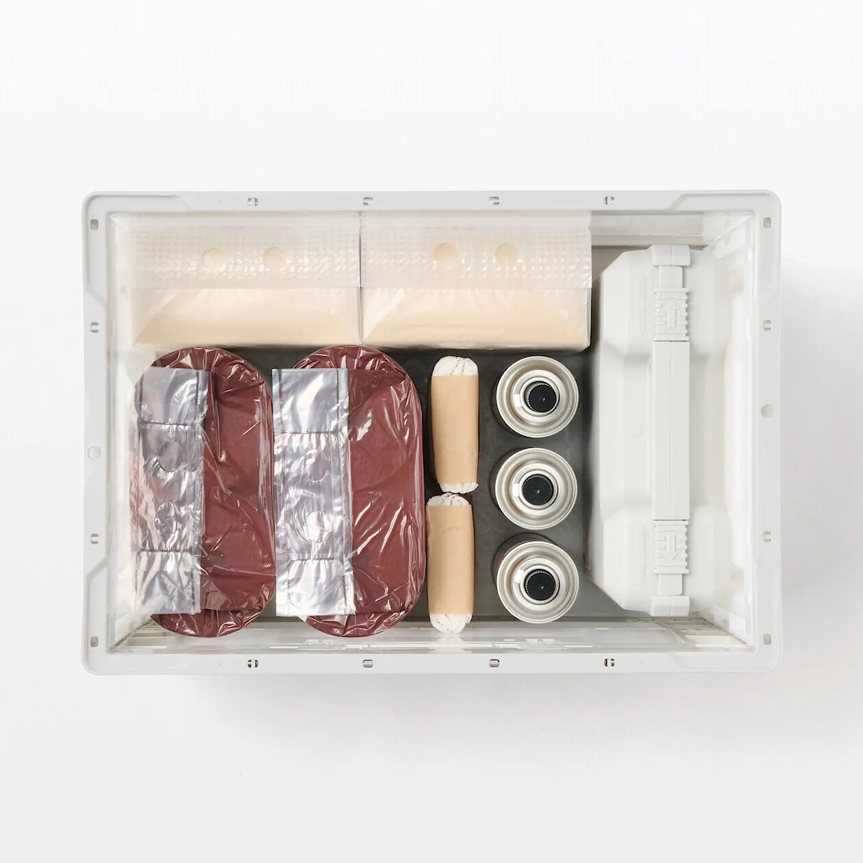 Polypropylene Folding Storage Container with Window - White Grey - 50L - Image 11