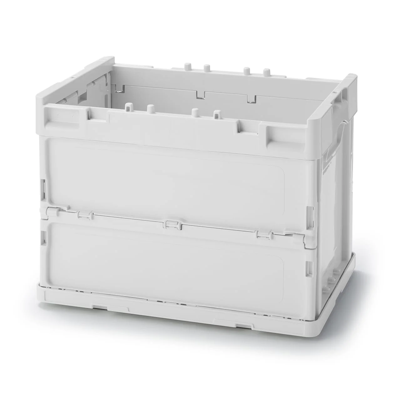 Polypropylene Folding Storage Container with Window - White Grey - 20L - Image 2
