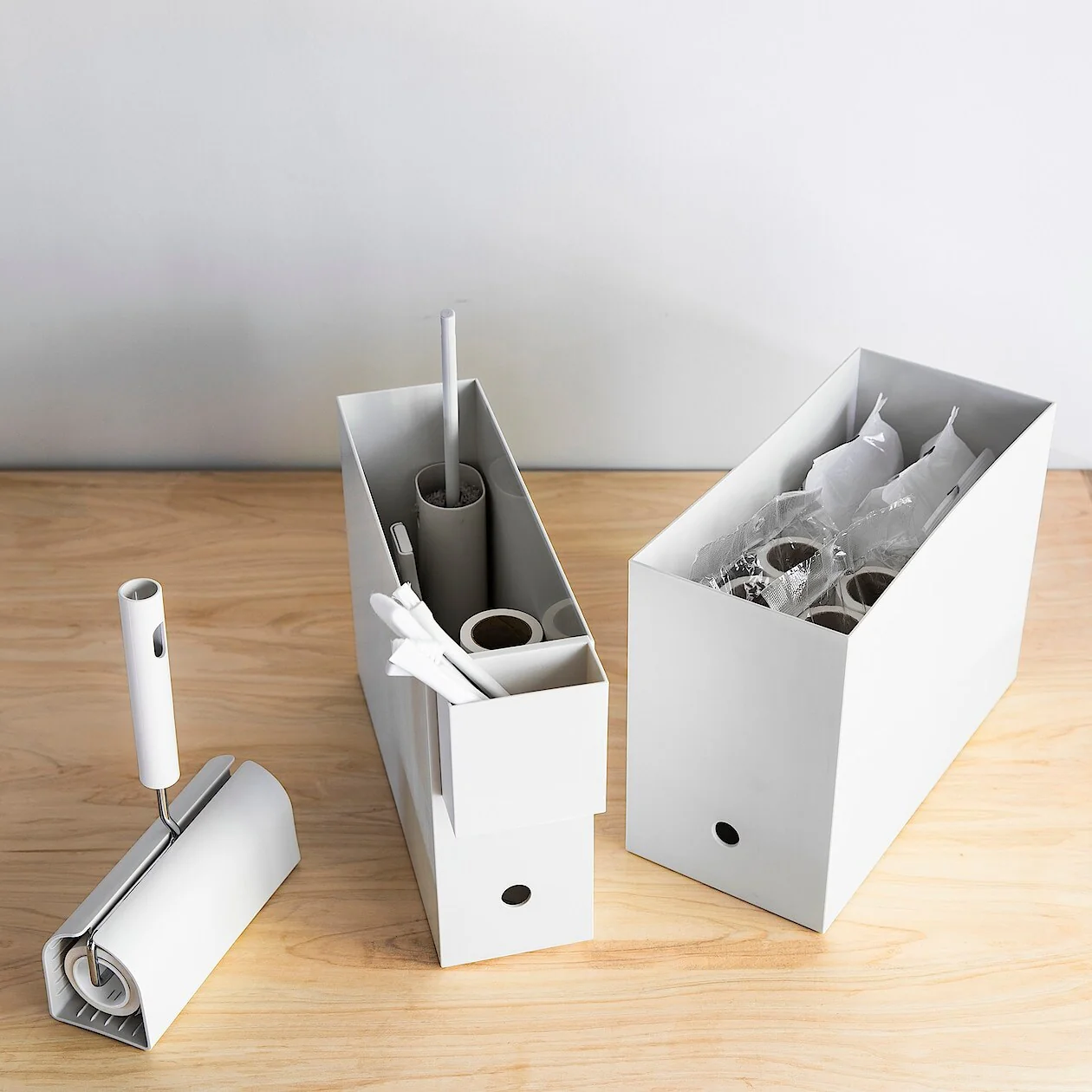Polypropylene File Box - White Grey A4 Wide - Image 5