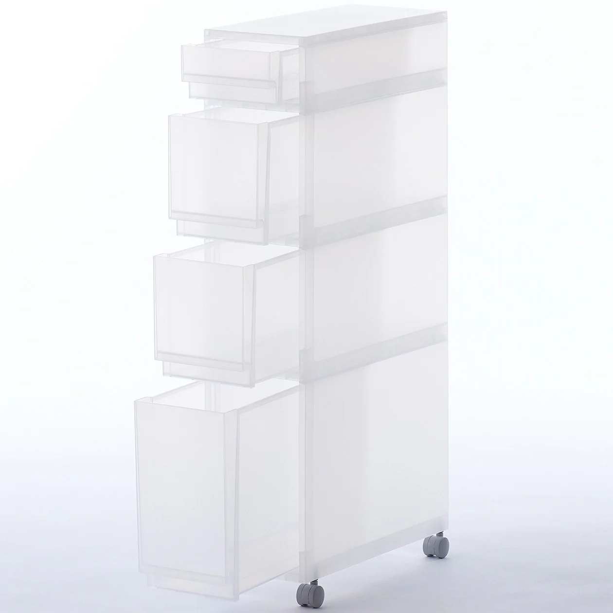 Polypropylene Multisize Shelf with Caster (4 Tier) - Image 3