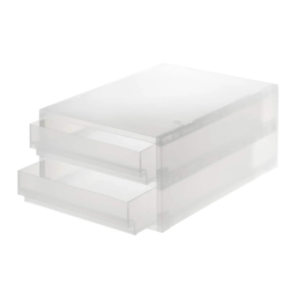 2-Drawer Polypropylene Storage Case - Extra Shallow - Image 2