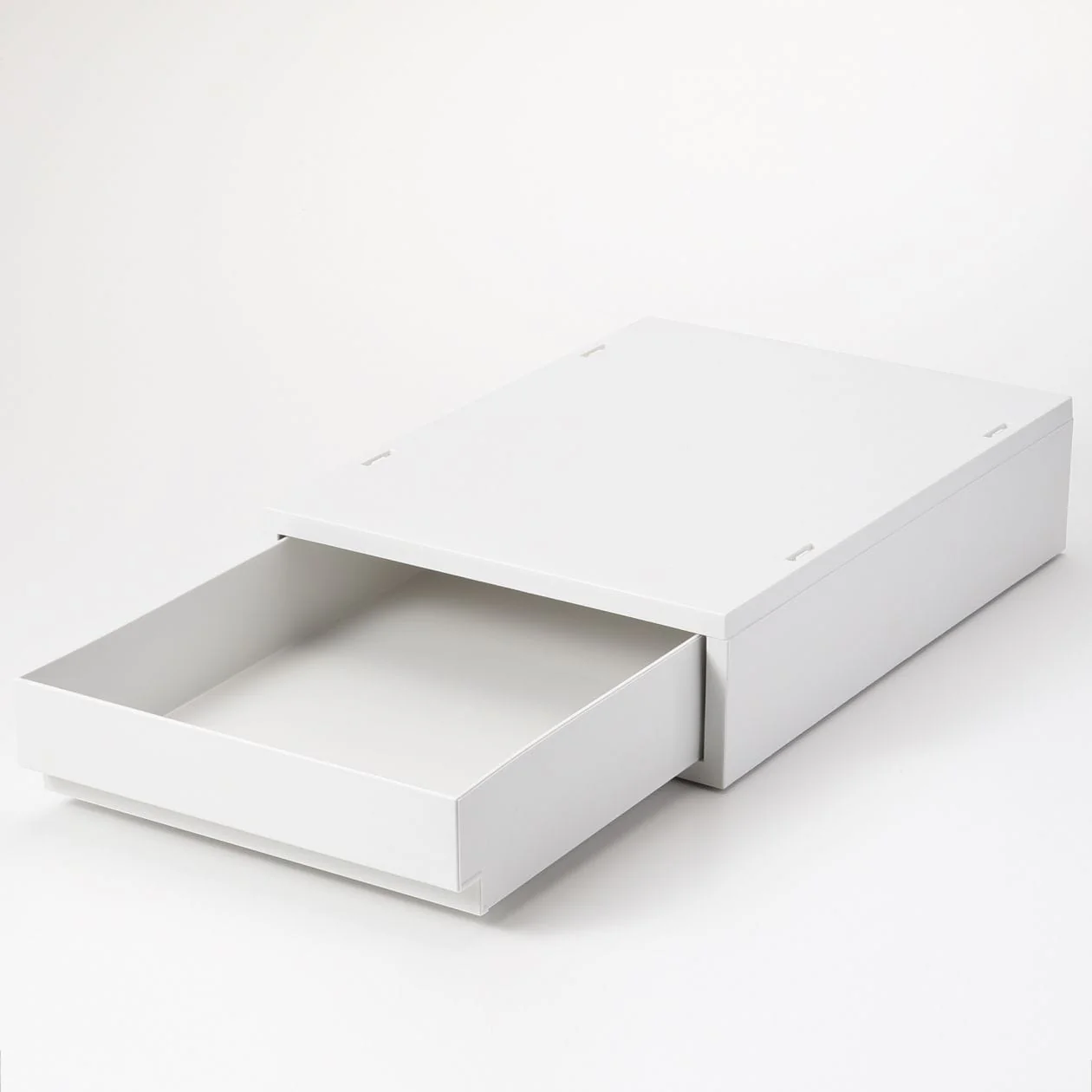 White Grey Polypropylene Storage Case Drawer - Extra Shallow - Image 5