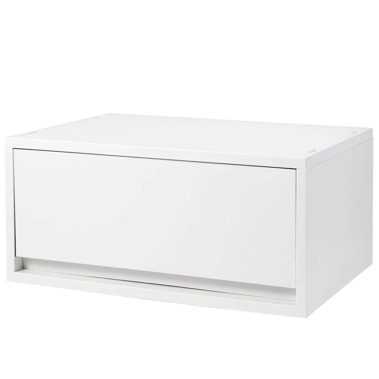 White Grey Polypropylene Storage Case Drawer Wide - Deep