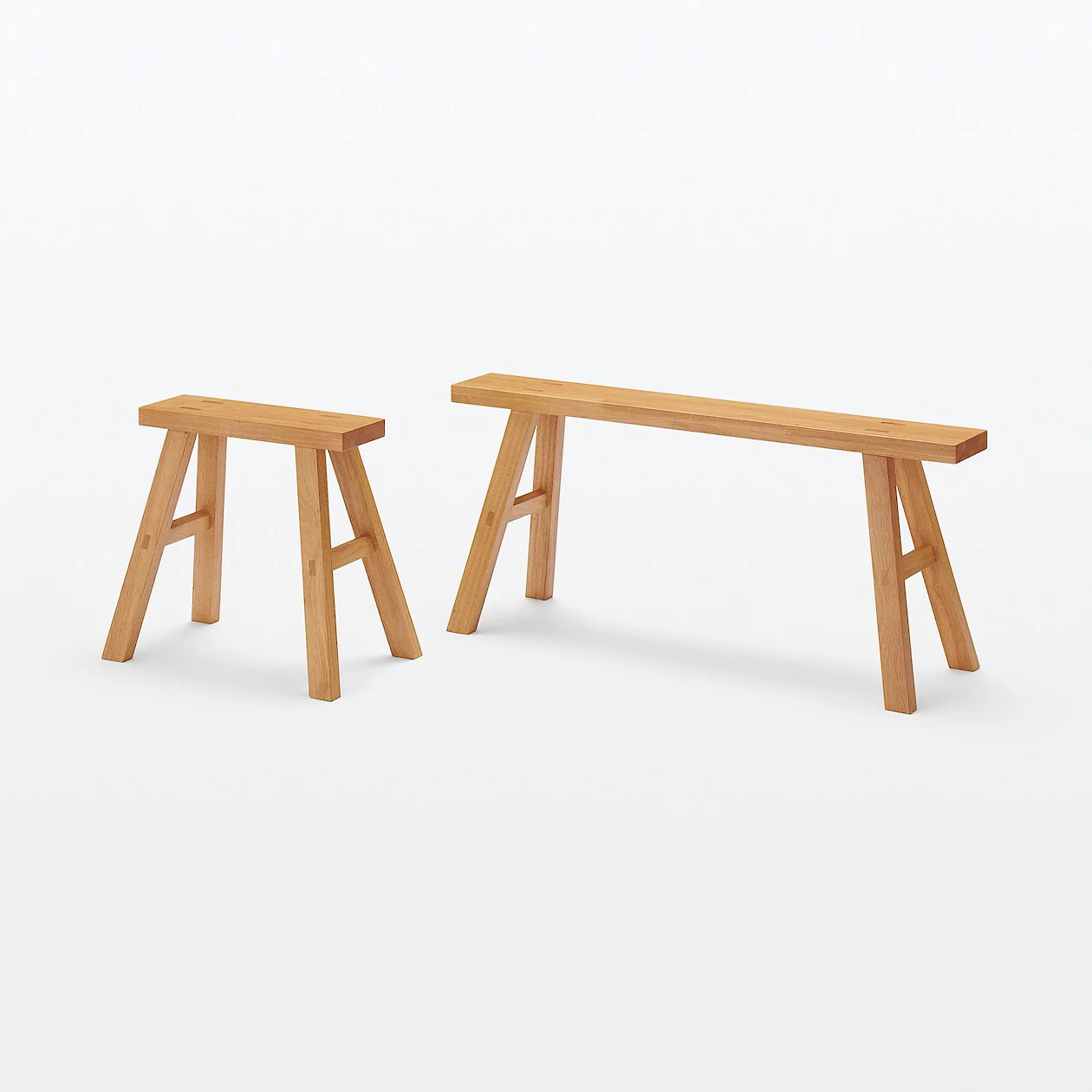 Rubberwood Oak Bench - Large - Image 7