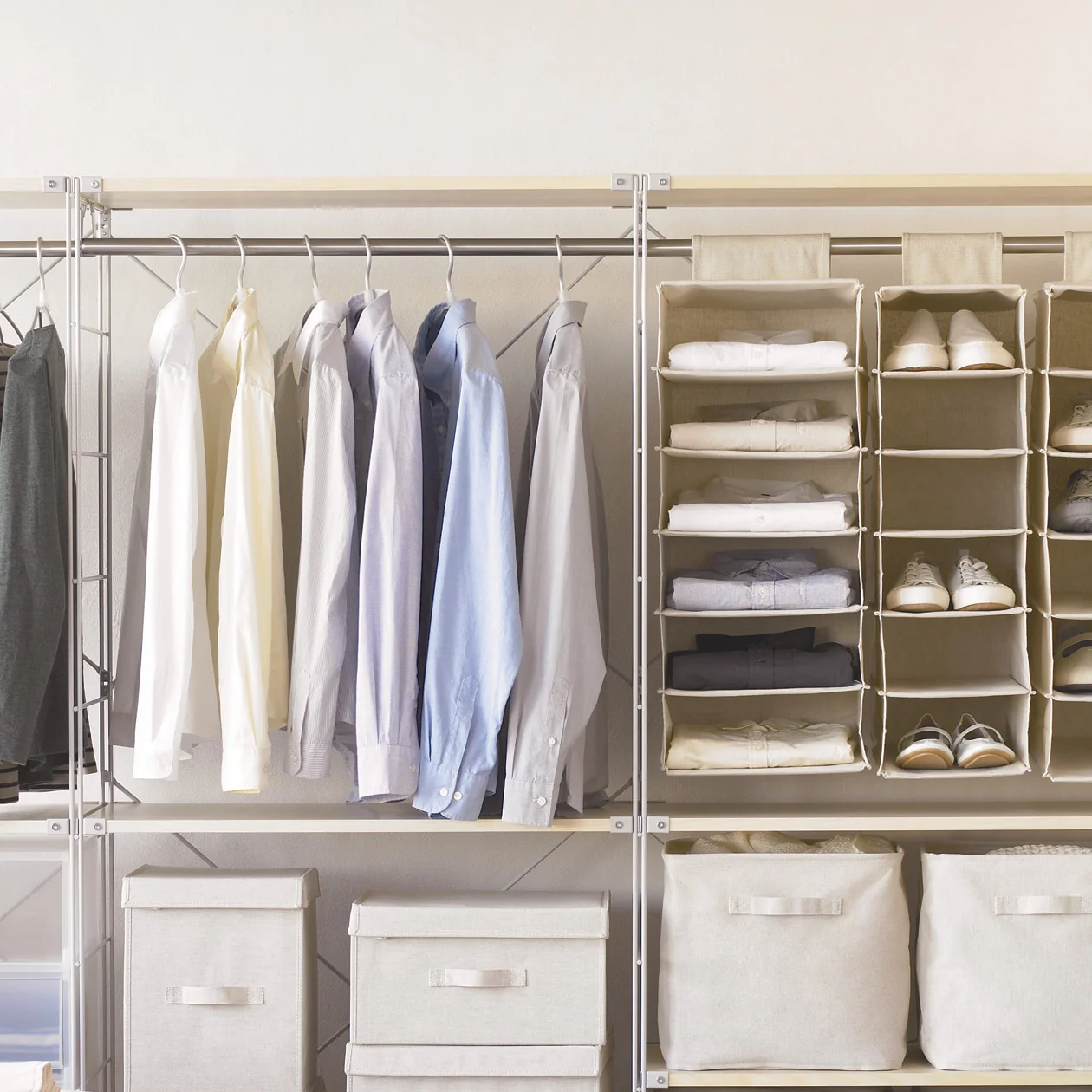 Stainless Steel Unit Shelf Set Wardrobe Bar - Wide - Image 2