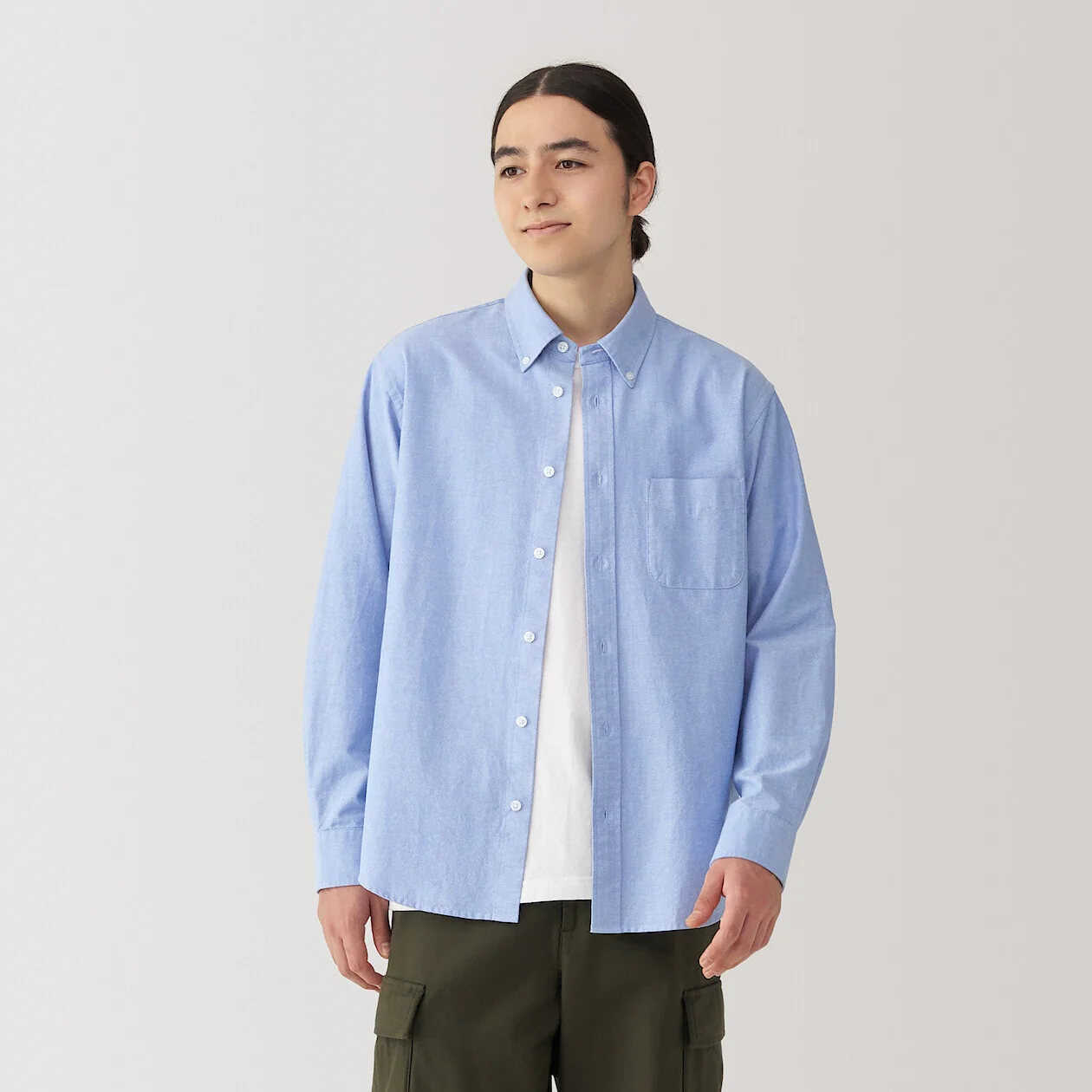 Washed Oxford 100% Cotton Long Sleeve Shirt - Image 22