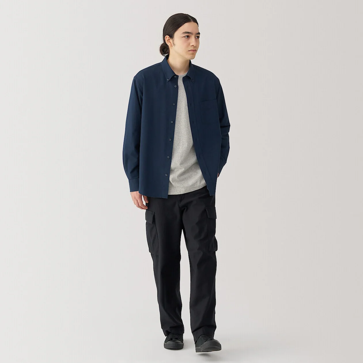 Washed Oxford 100% Cotton Long Sleeve Shirt - Image 5