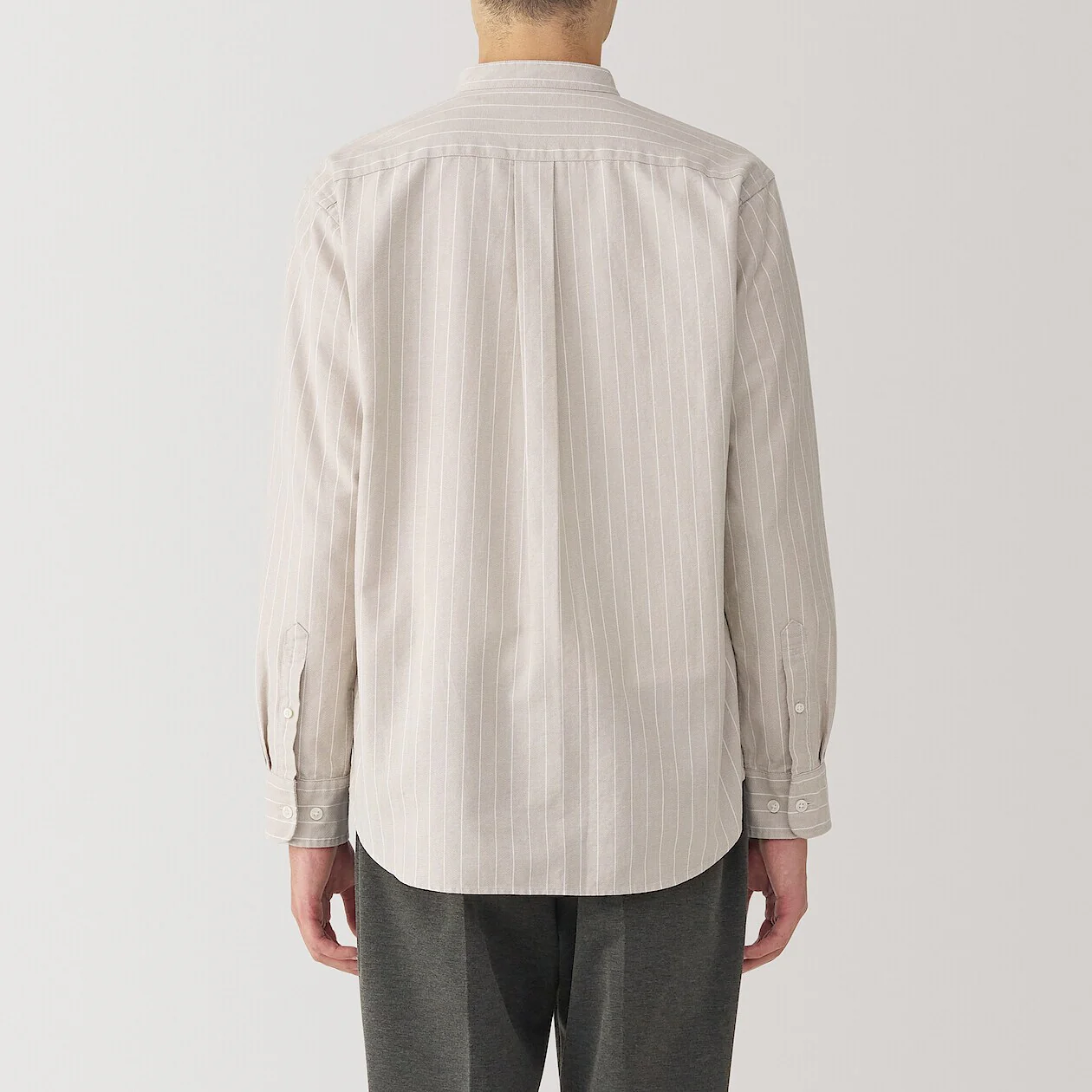 Washed Oxford 100% Cotton Stand Collar Shirt - Image 12