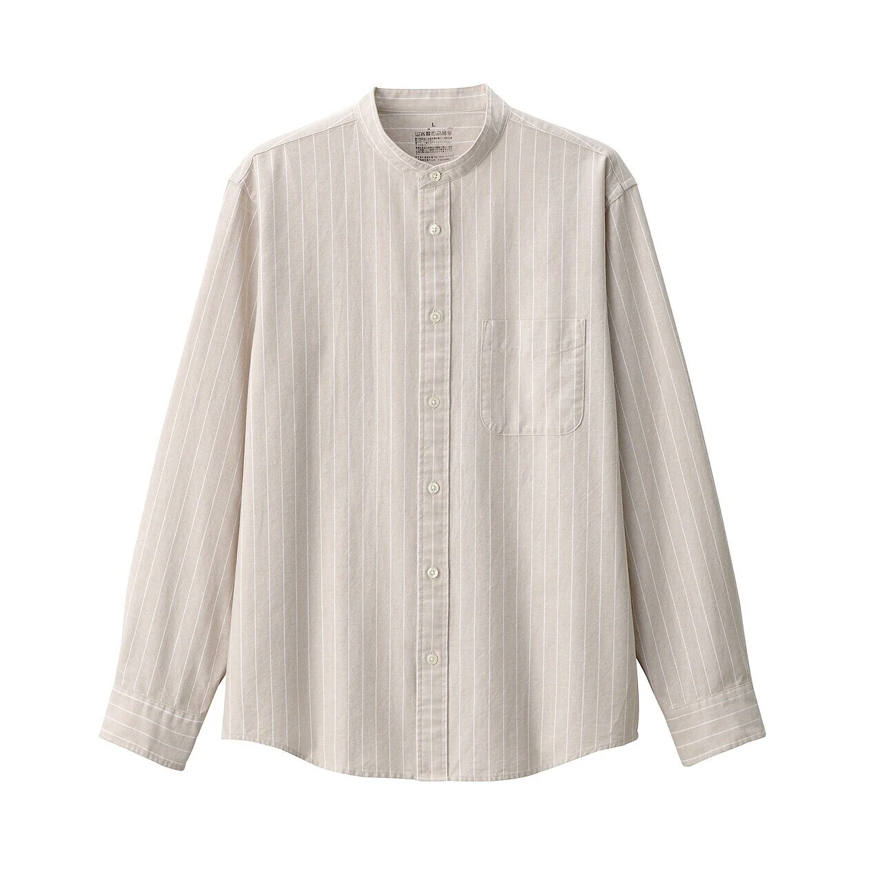 Washed Oxford 100% Cotton Stand Collar Shirt - Image 15