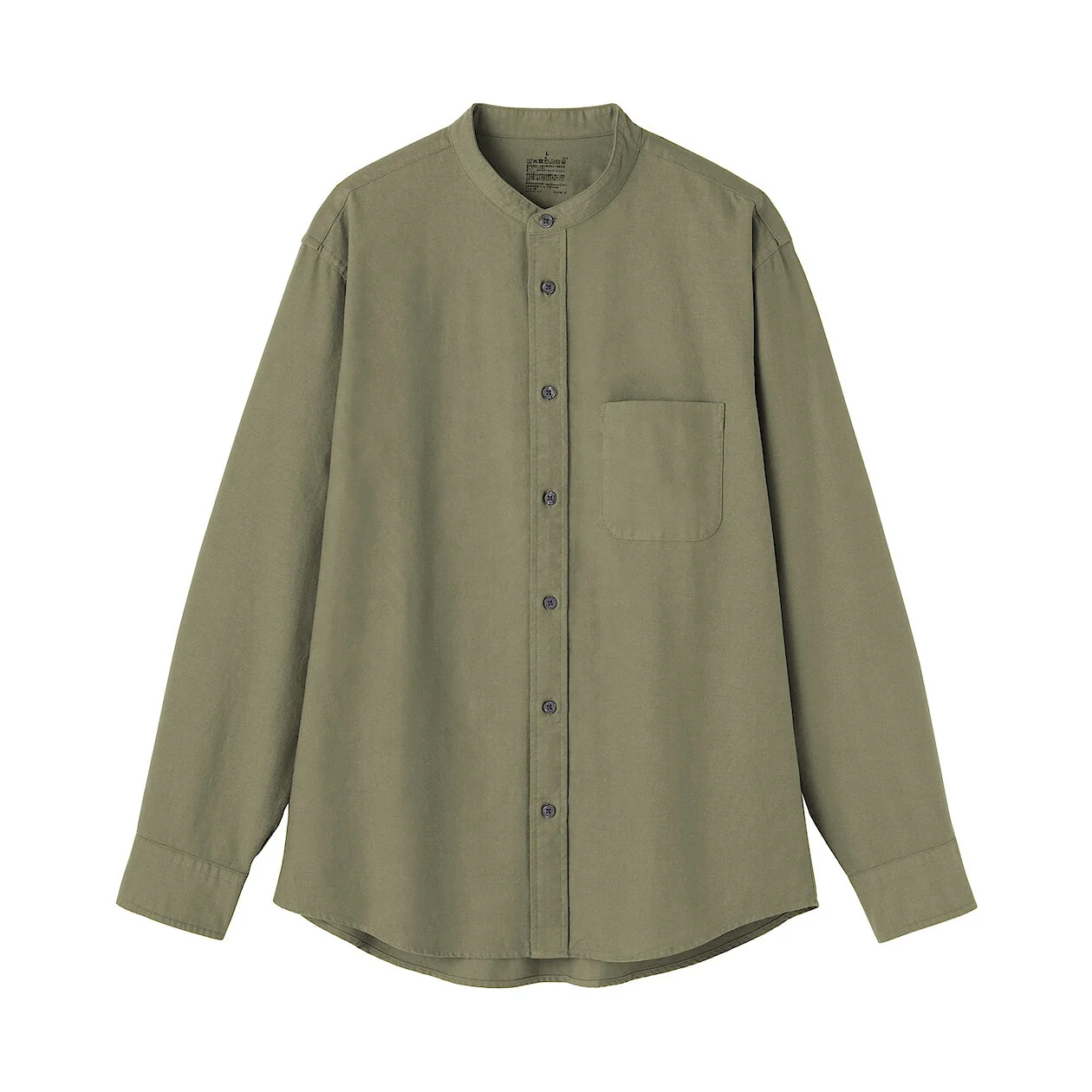 Washed Oxford 100% Cotton Stand Collar Shirt - Image 19