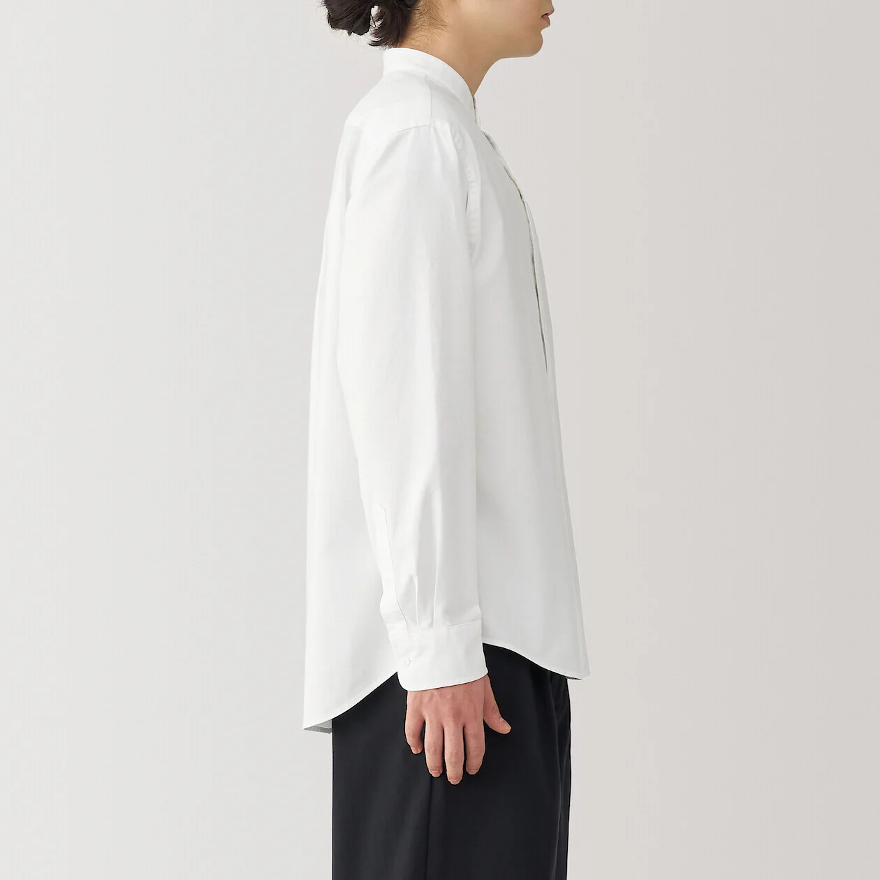 Washed Oxford 100% Cotton Stand Collar Shirt - Image 24