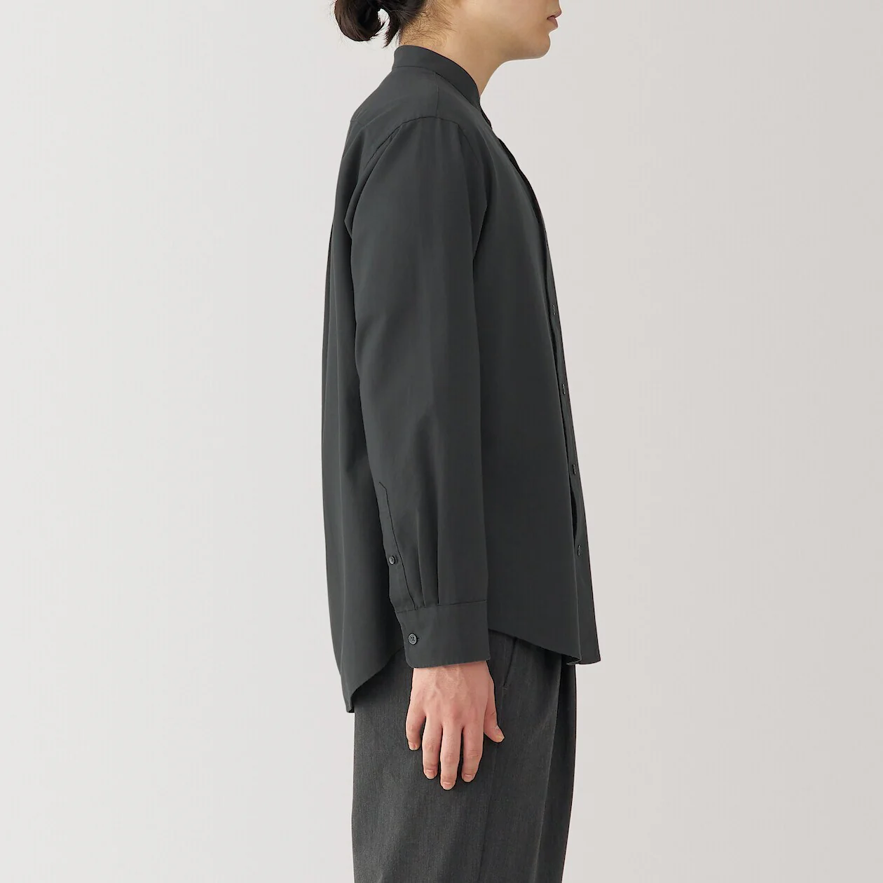 Washed Oxford 100% Cotton Stand Collar Shirt - Image 32