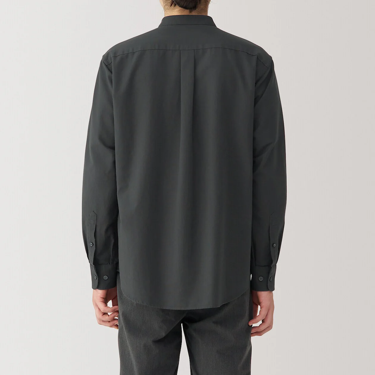 Washed Oxford 100% Cotton Stand Collar Shirt - Image 33