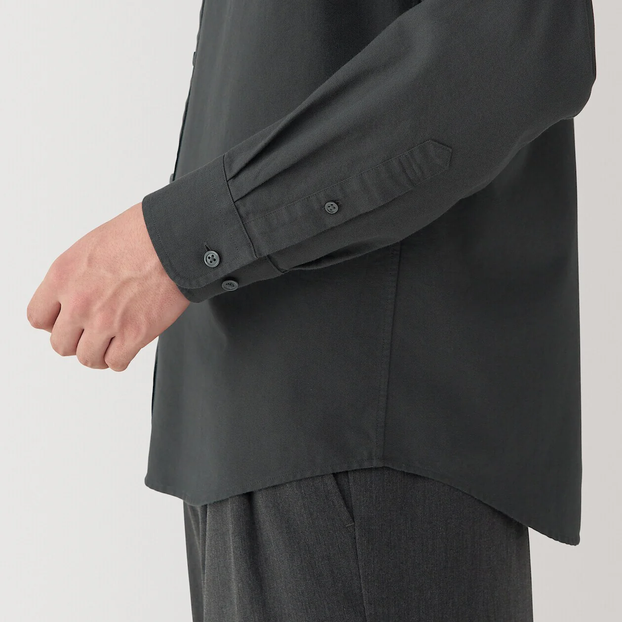 Washed Oxford 100% Cotton Stand Collar Shirt - Image 35