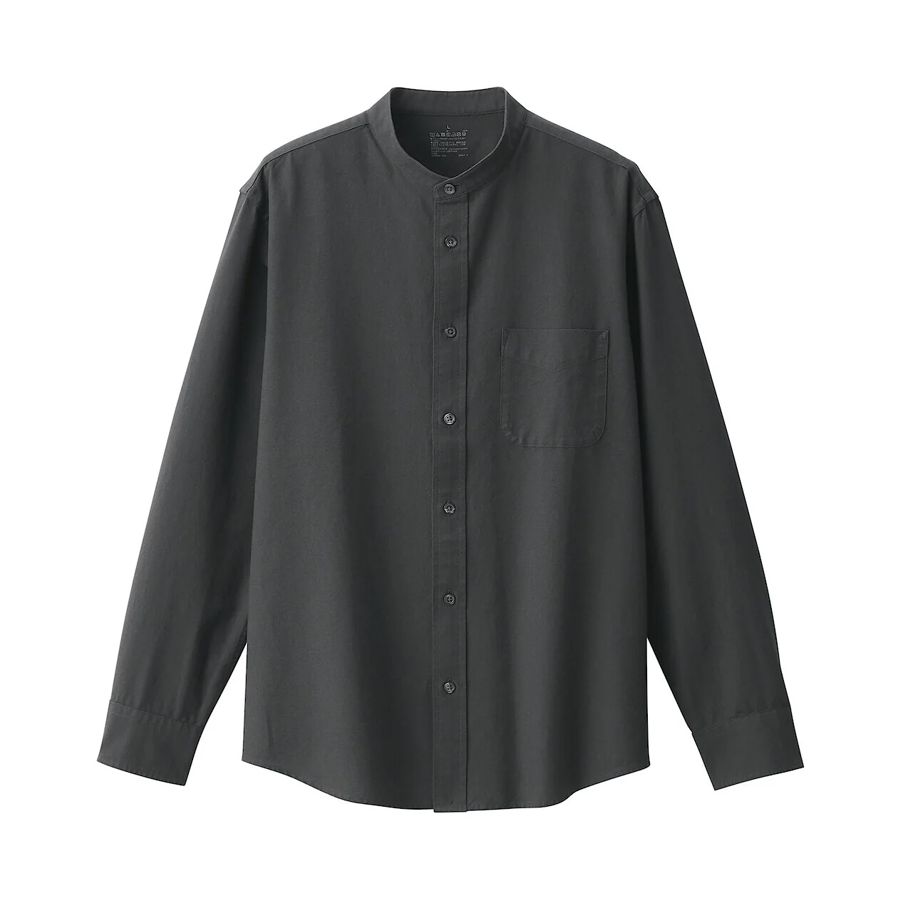 Washed Oxford 100% Cotton Stand Collar Shirt - Image 36