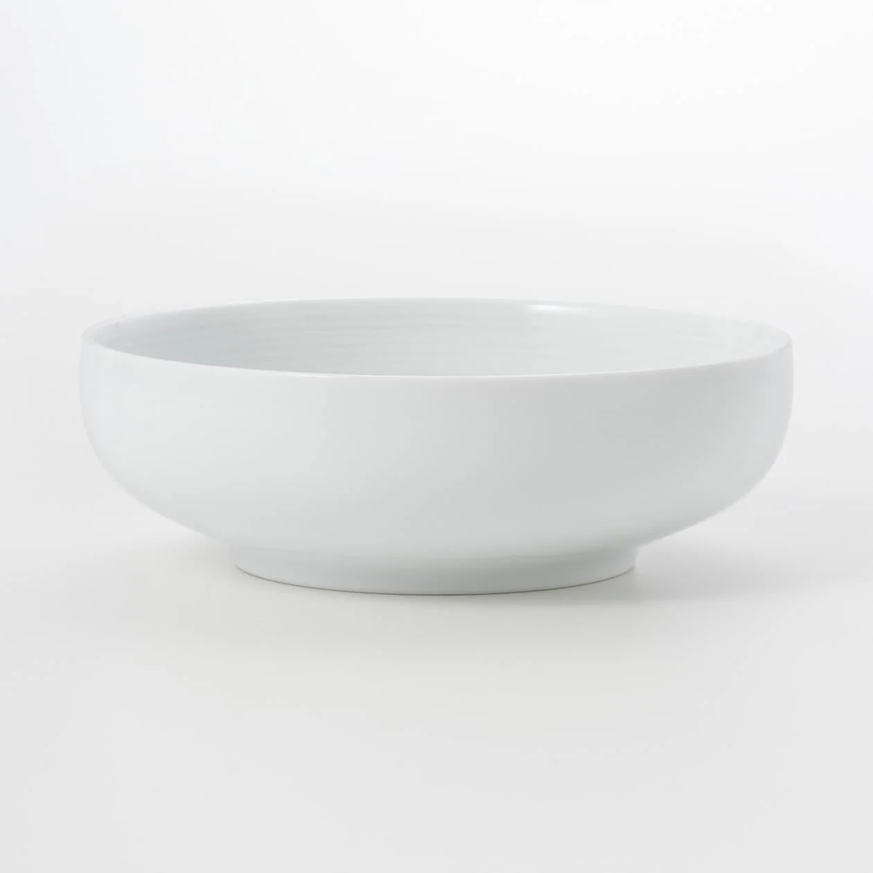 White Porcelain Shallow Bowl - Large - Image 2