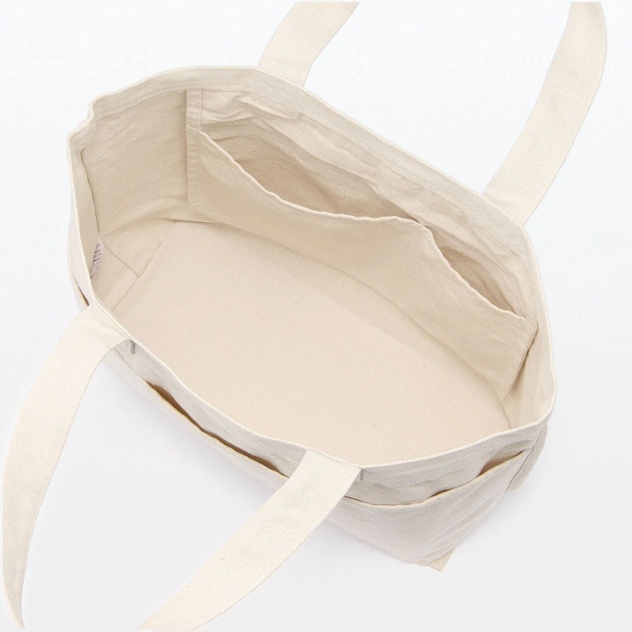 Wide Canvas Tote Bag - Natural - Image 4