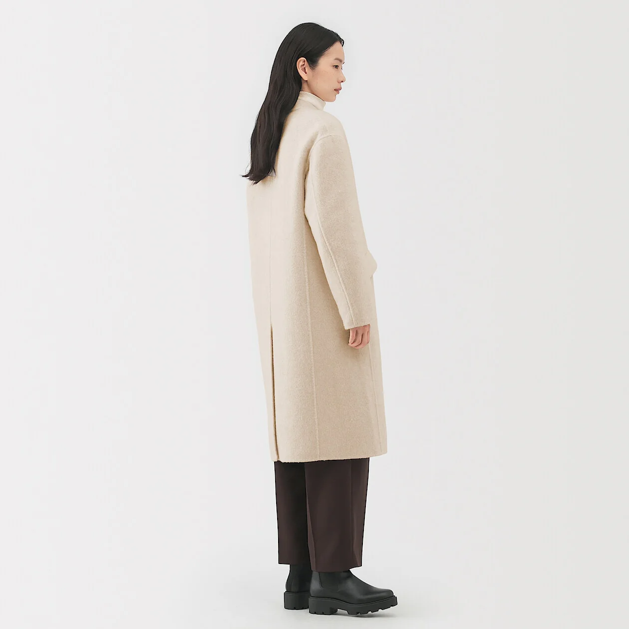 Cashmere Blended Double Breasted Coat - Image 15