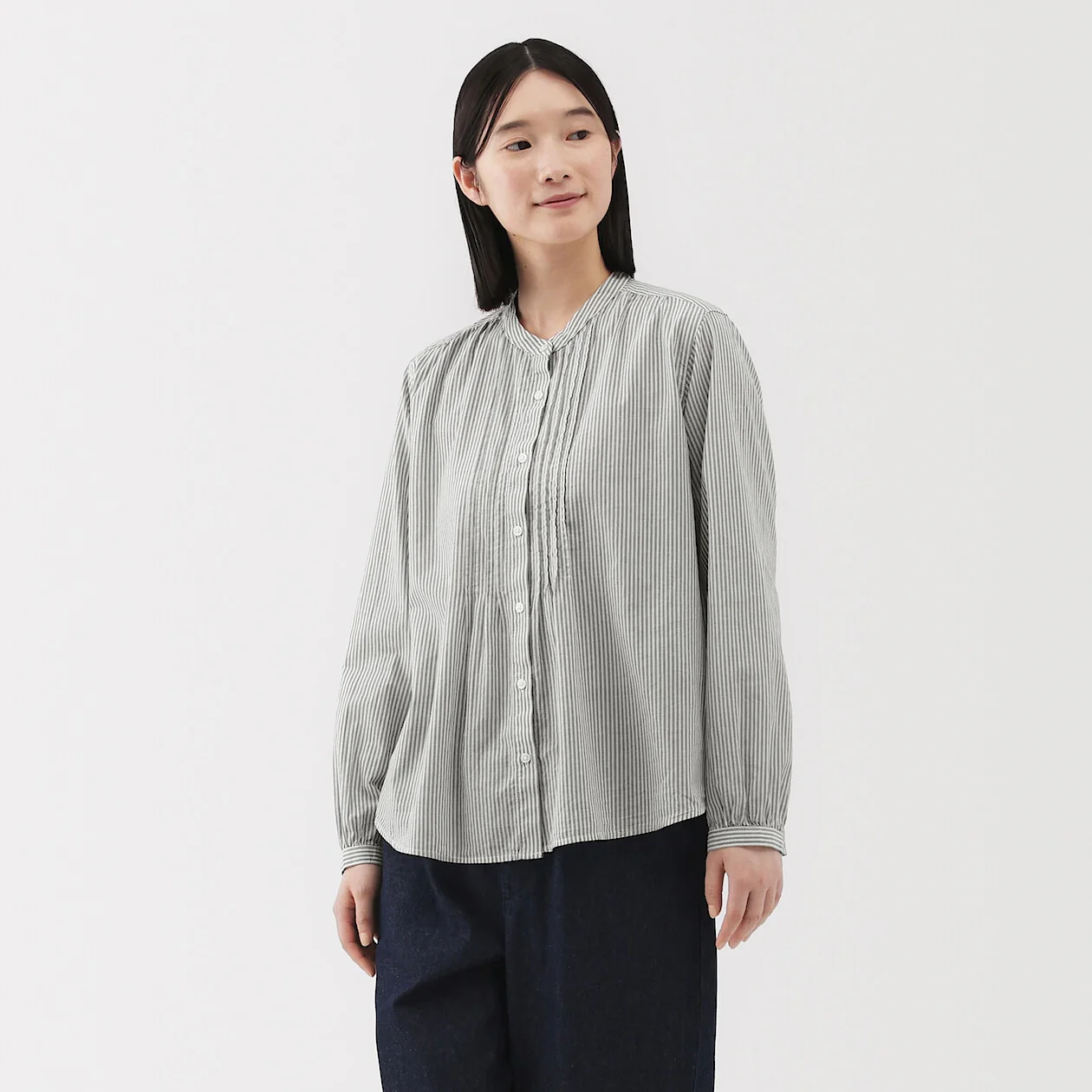 Cotton Voile Long Sleeve Blouse
