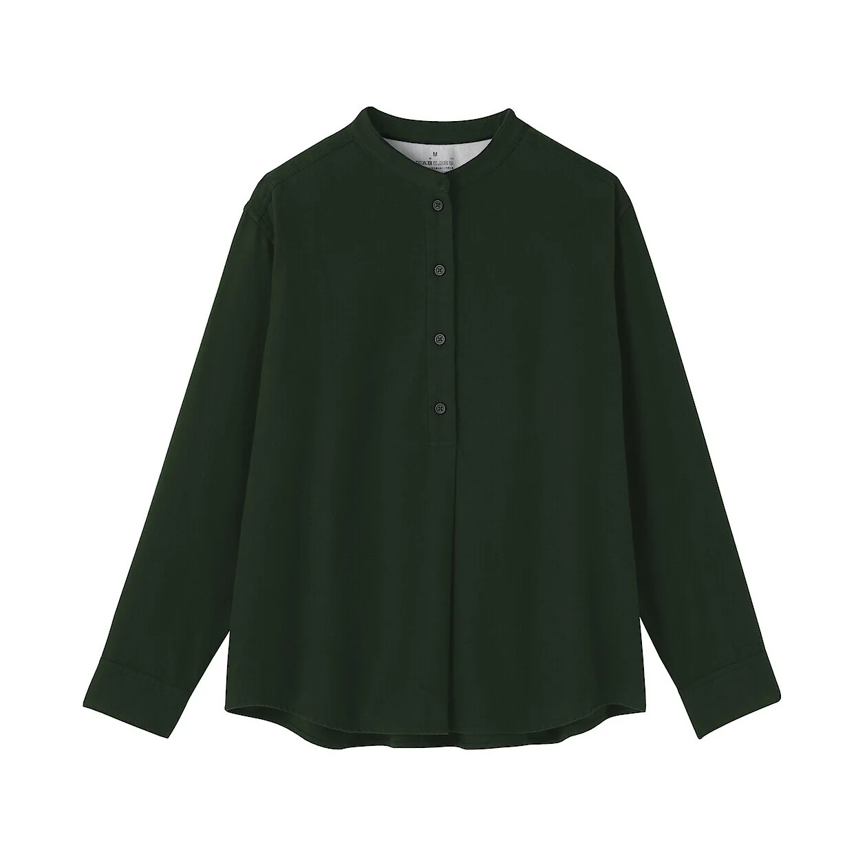 Double Brushed Flannel Stand Collar Long Sleeve Blouse - Image 19