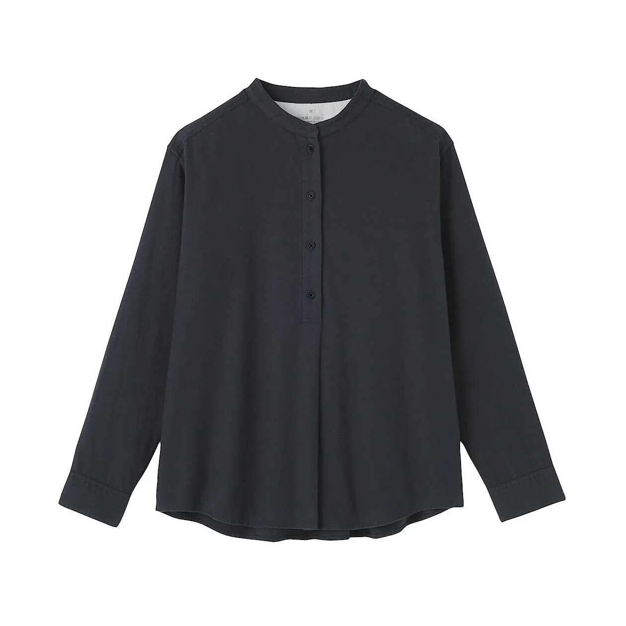Double Brushed Flannel Stand Collar Long Sleeve Blouse - Image 23
