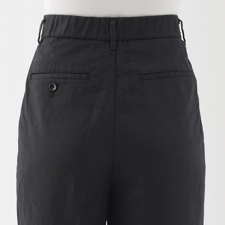 Hemp Blend Twill Darted Wide Pants - Image 6