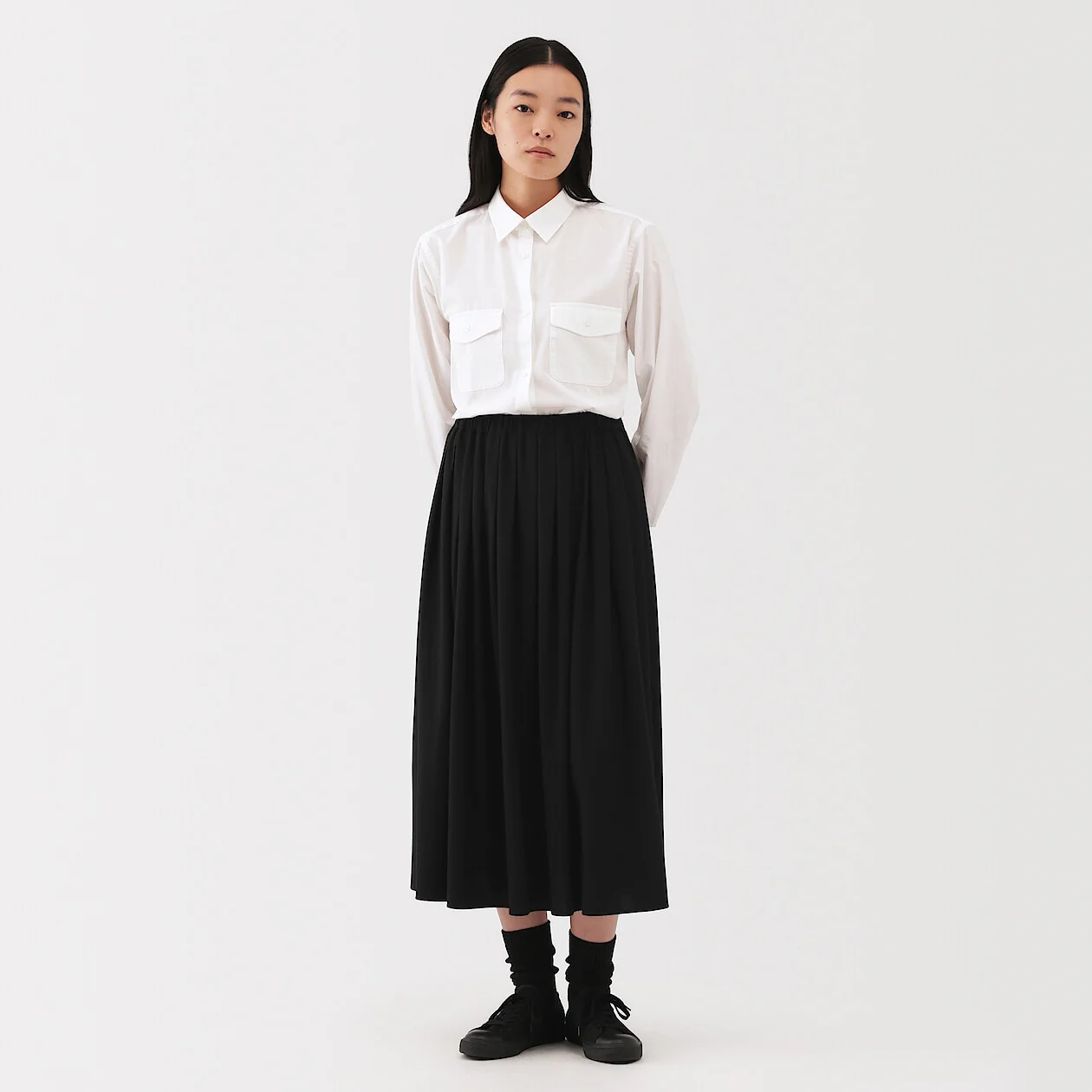 Jersey Pleated Skirt