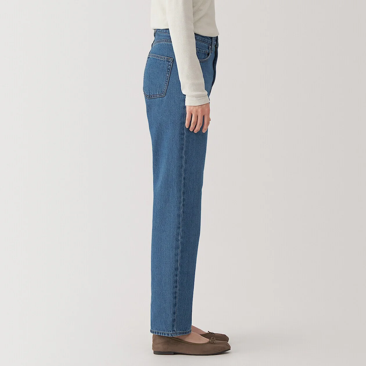 Kapok Blend Denim Straight Pants - Image 3