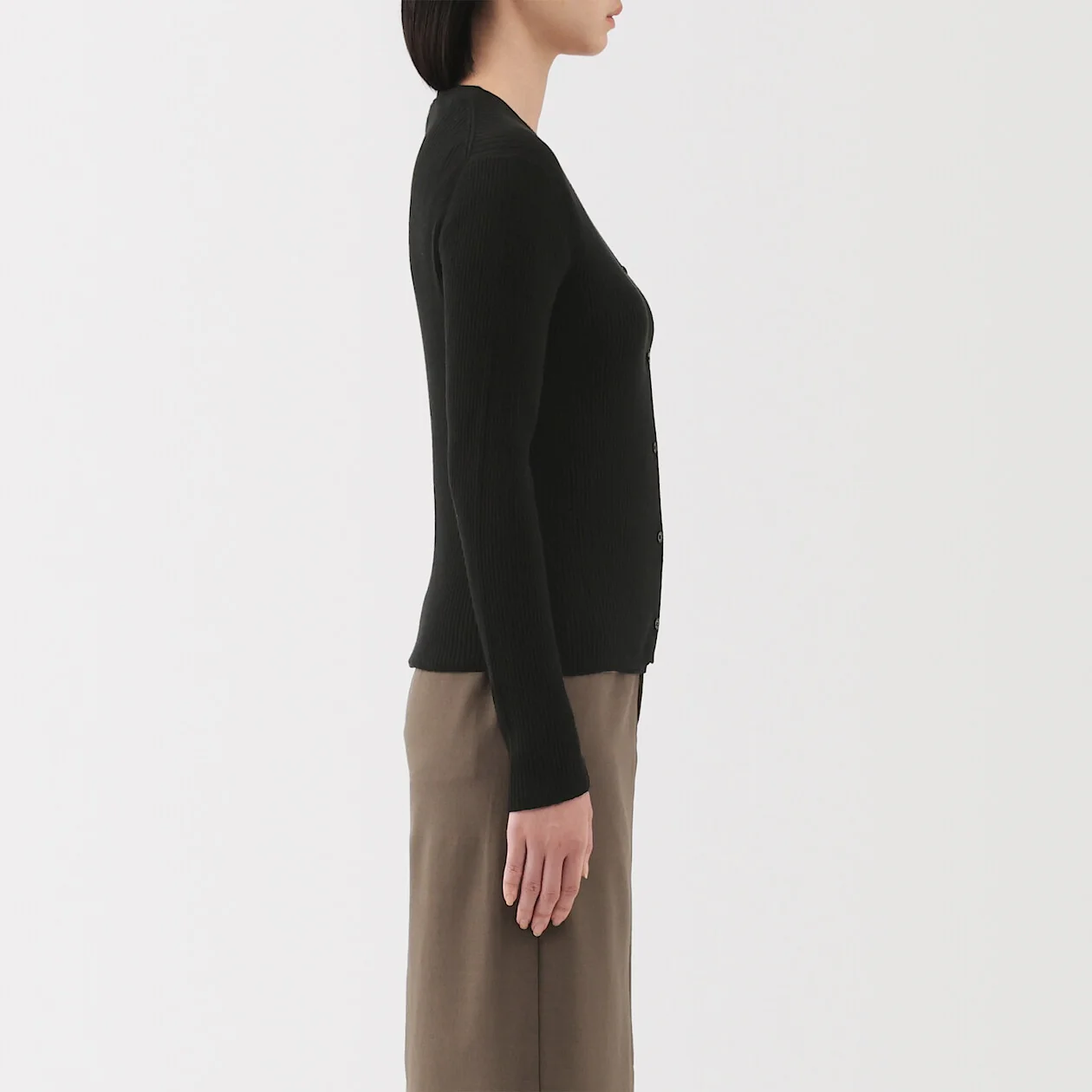 Lyocell Blend V-Neck Cardigan - Image 3