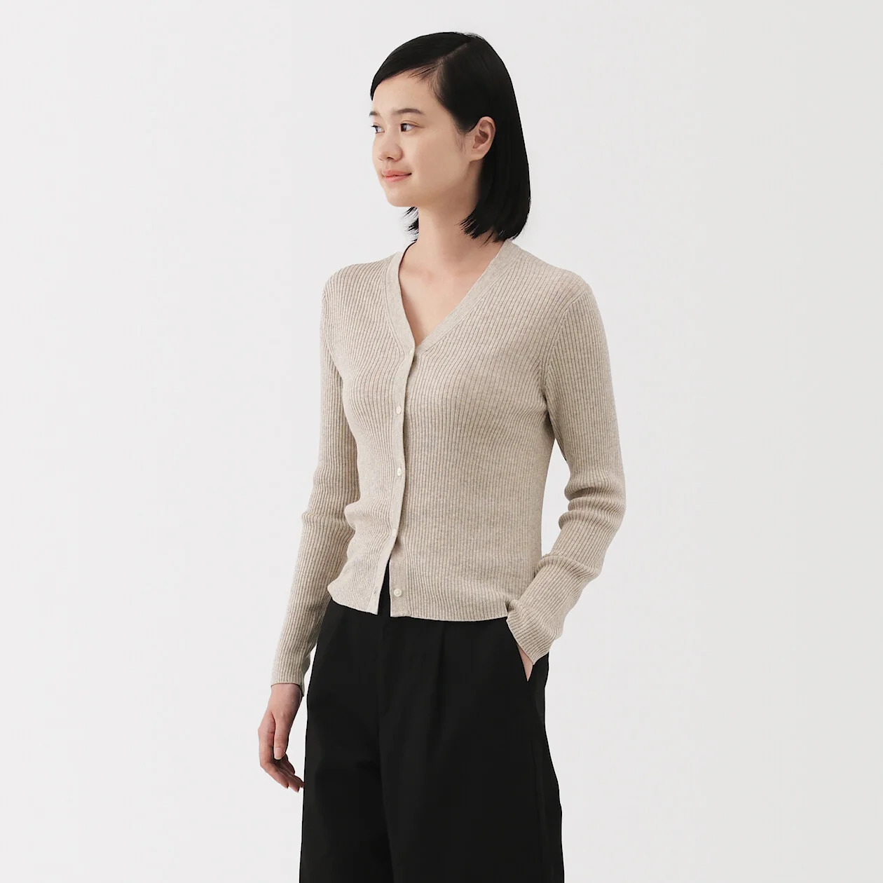 Lyocell Blend V-Neck Cardigan - Image 8