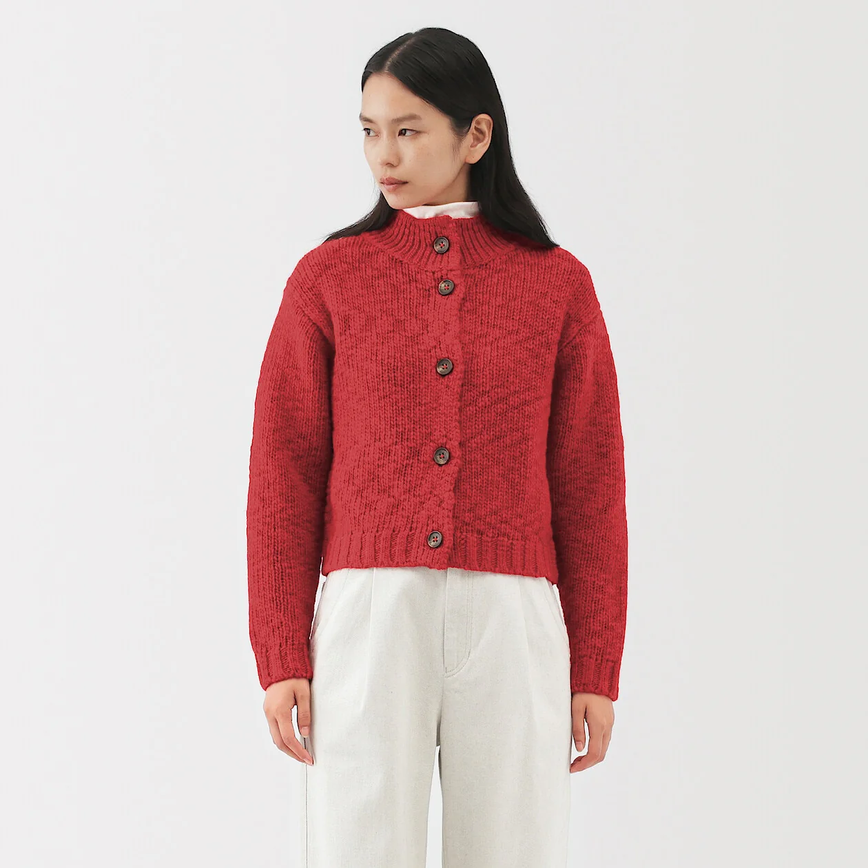 Merino Wool Low-Gauge Short Cardigan - Image 12