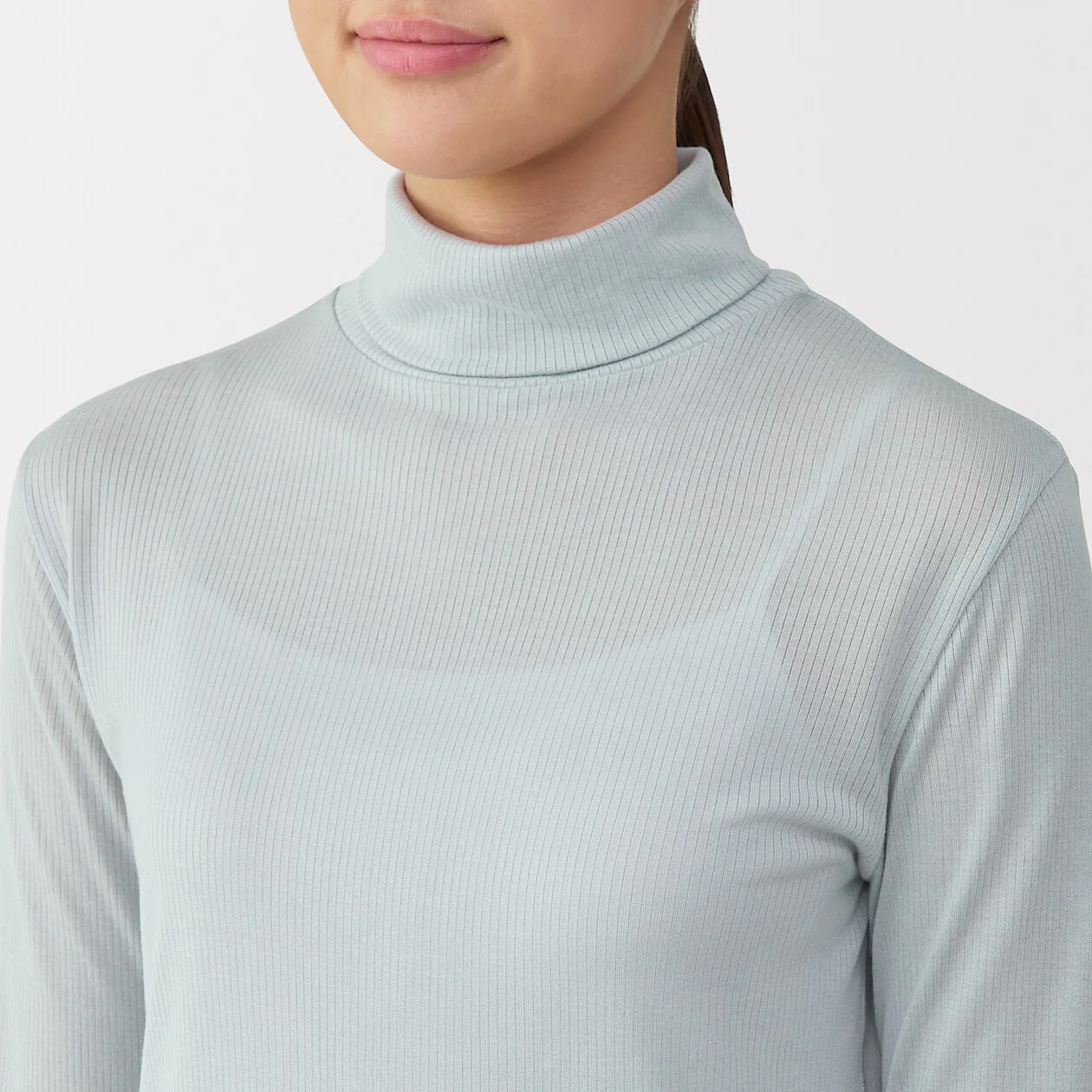 Silk Blend Sheer Turtleneck Long Sleeve T-Shirt - Image 15