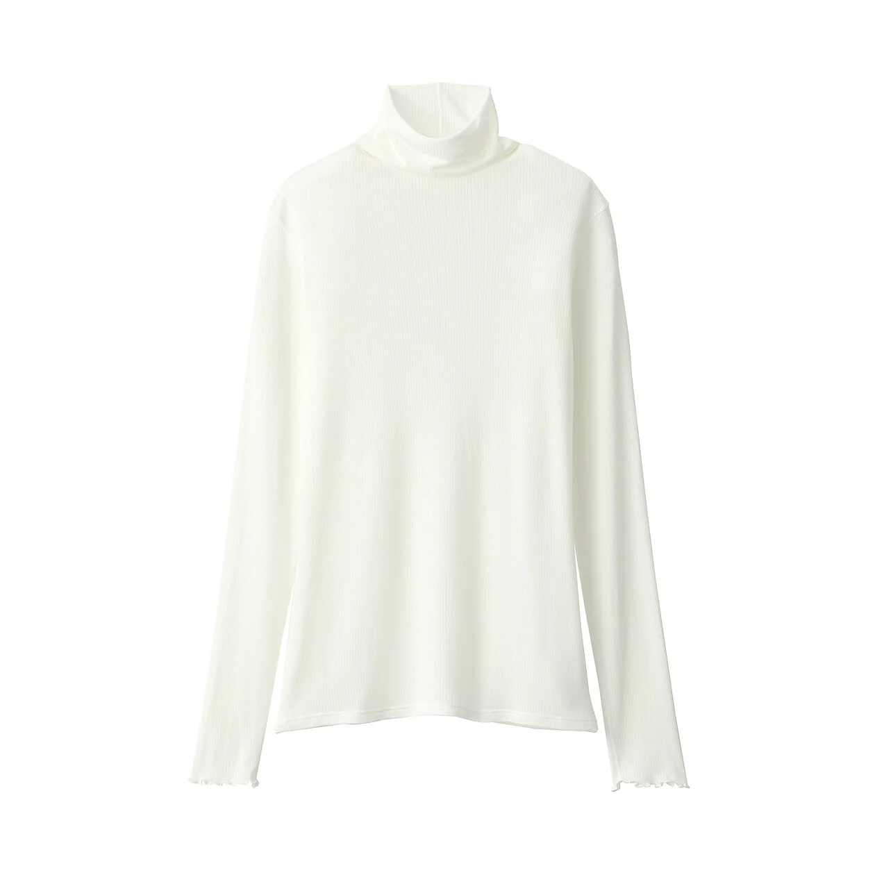 Silk Blend Sheer Turtleneck Long Sleeve T-Shirt - Image 25