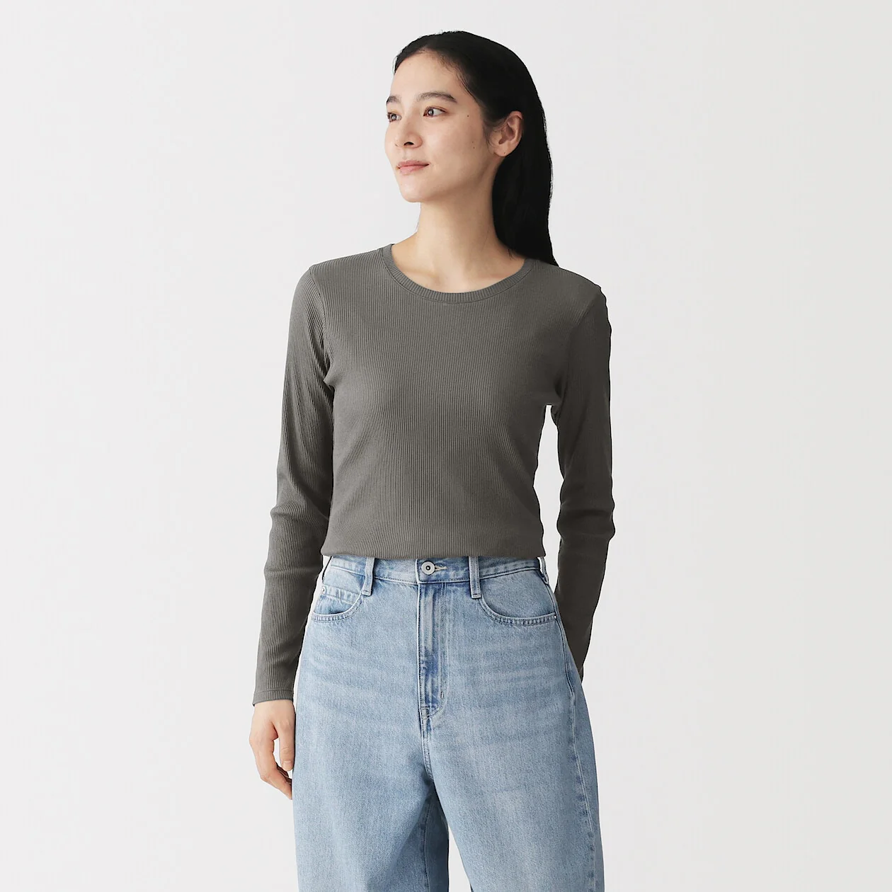 Smooth Ribbed Long Sleeve T-Shirt - Image 13