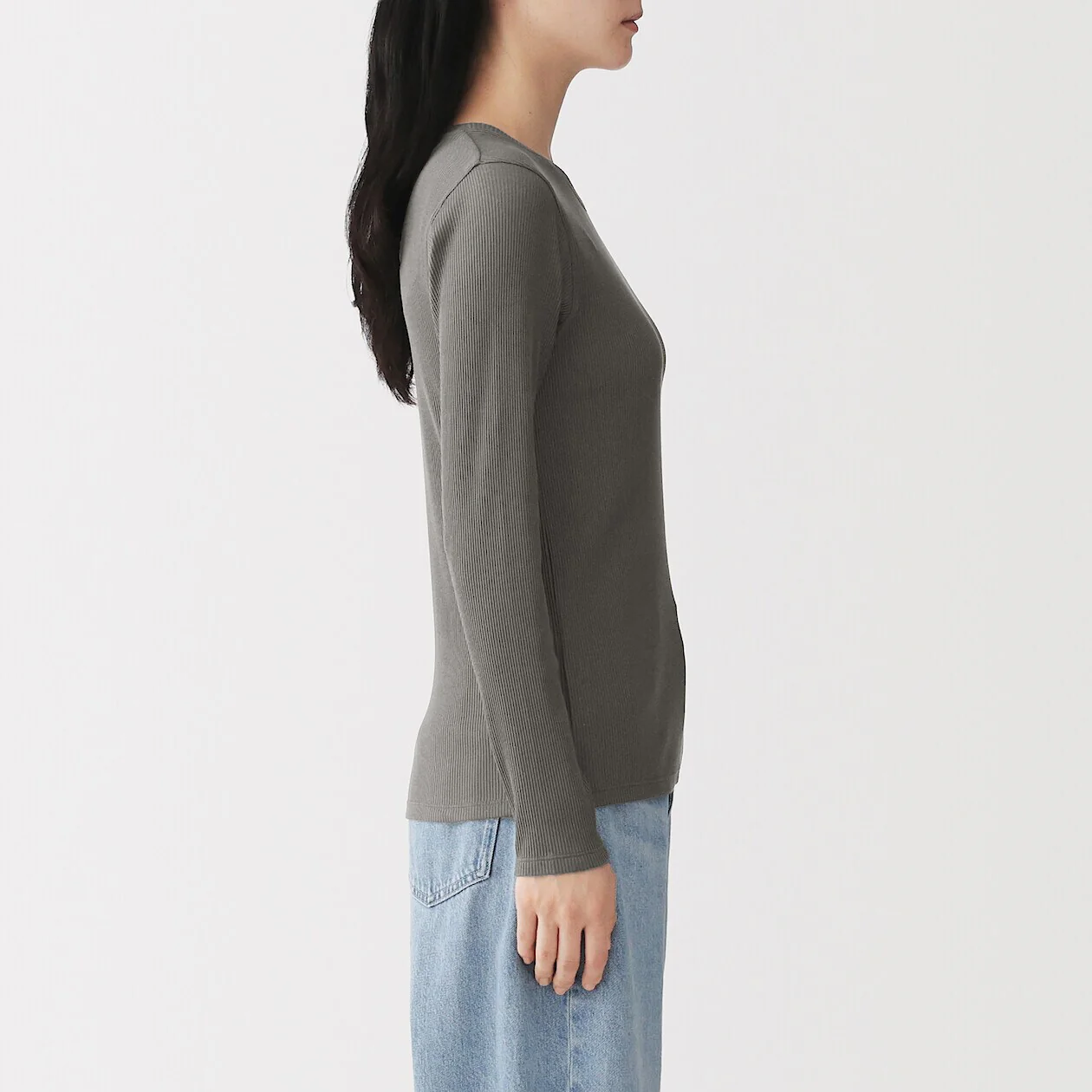 Smooth Ribbed Long Sleeve T-Shirt - Image 15