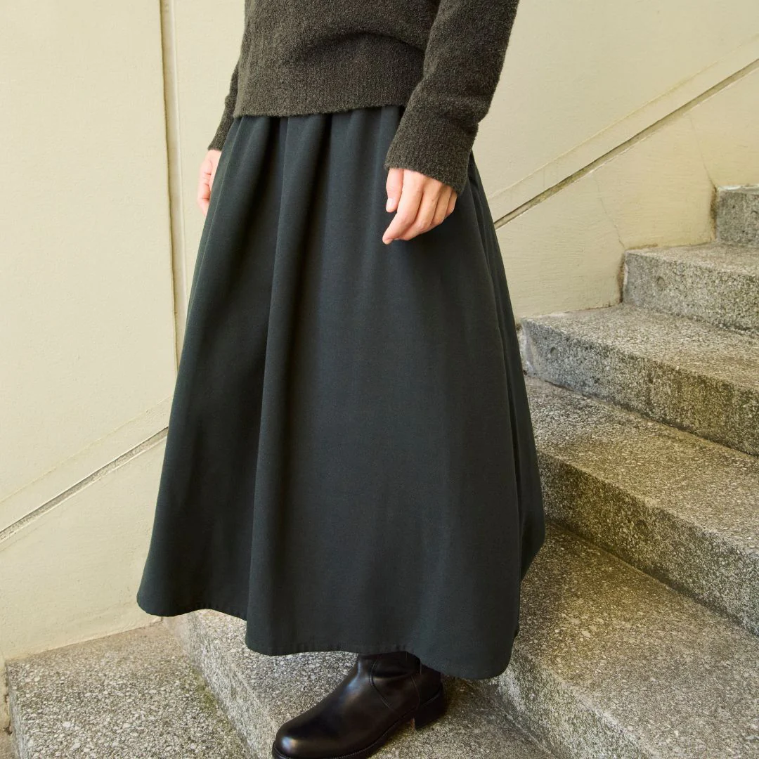 Stretch Brushed Flare Skirt