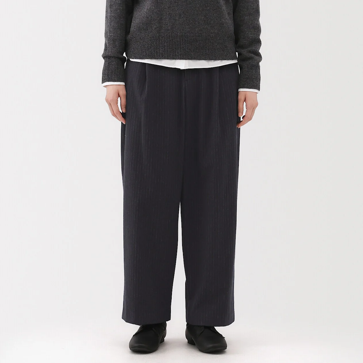 Stretch Brushed Pleated Wide Pants - Image 22