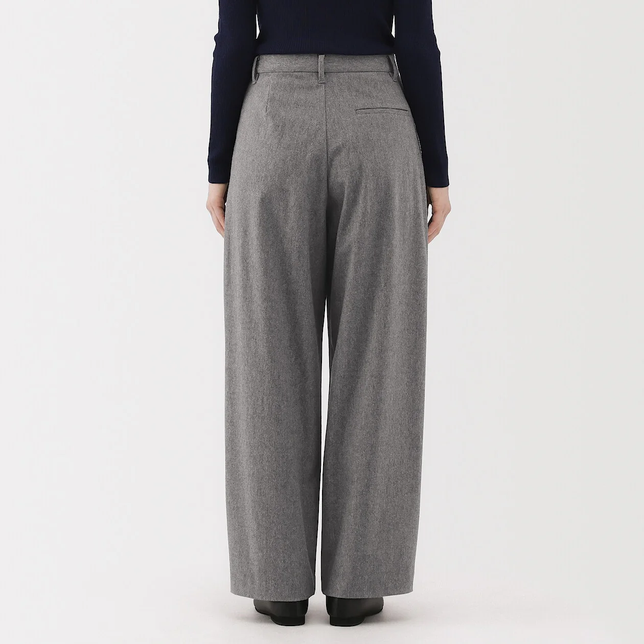 Stretch Brushed Pleated Wide Pants - Image 5