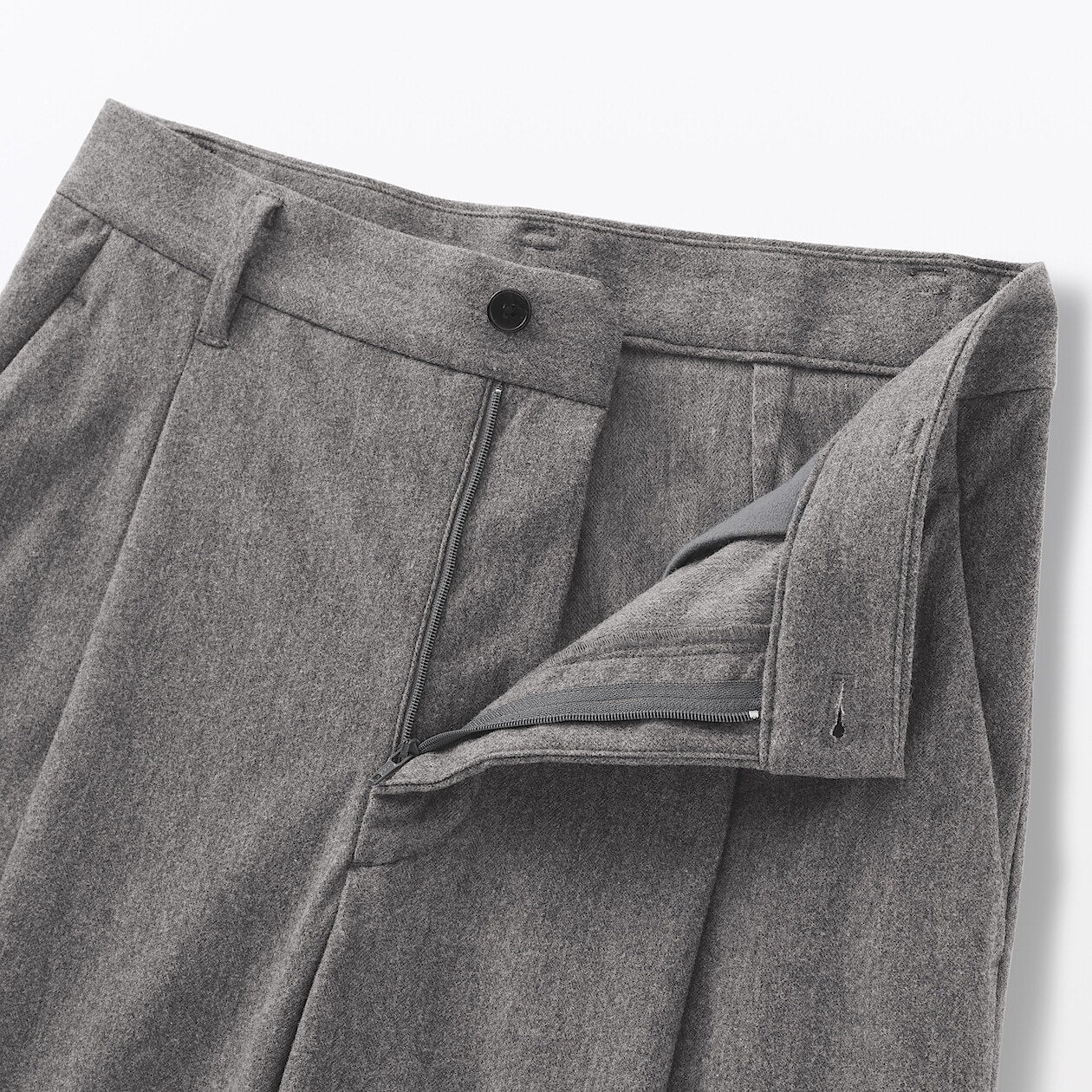 Stretch Brushed Pleated Wide Pants - Image 8