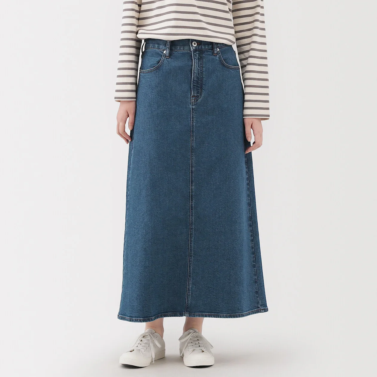 Stretch Denim A-Line Skirt - Image 12