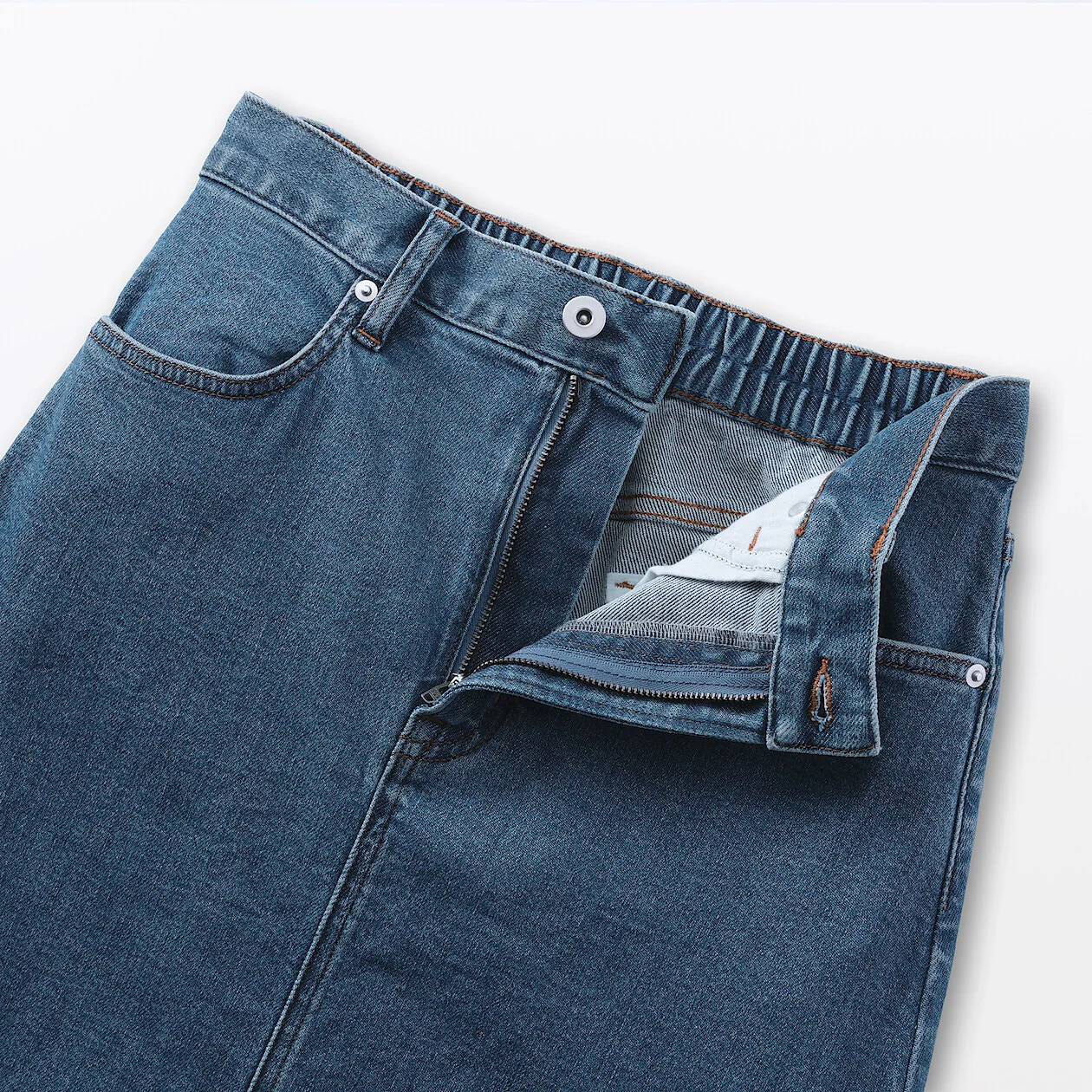 Stretch Denim A-Line Skirt - Image 19