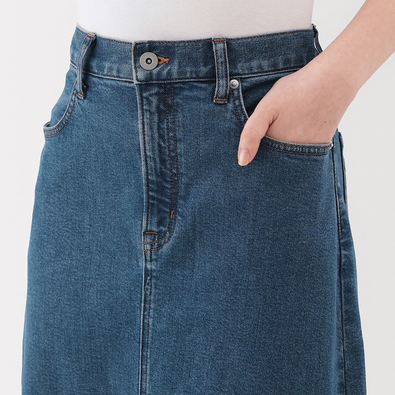 Stretch Denim A-Line Skirt - Image 27