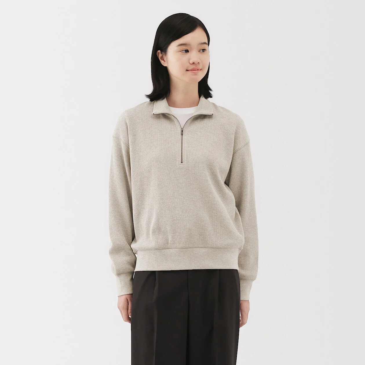 Waffle Knit Half-Zip Pullover - Image 12