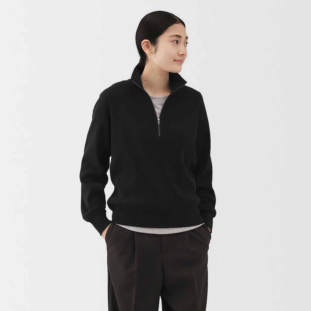 Waffle Knit Half-Zip Pullover - Image 8