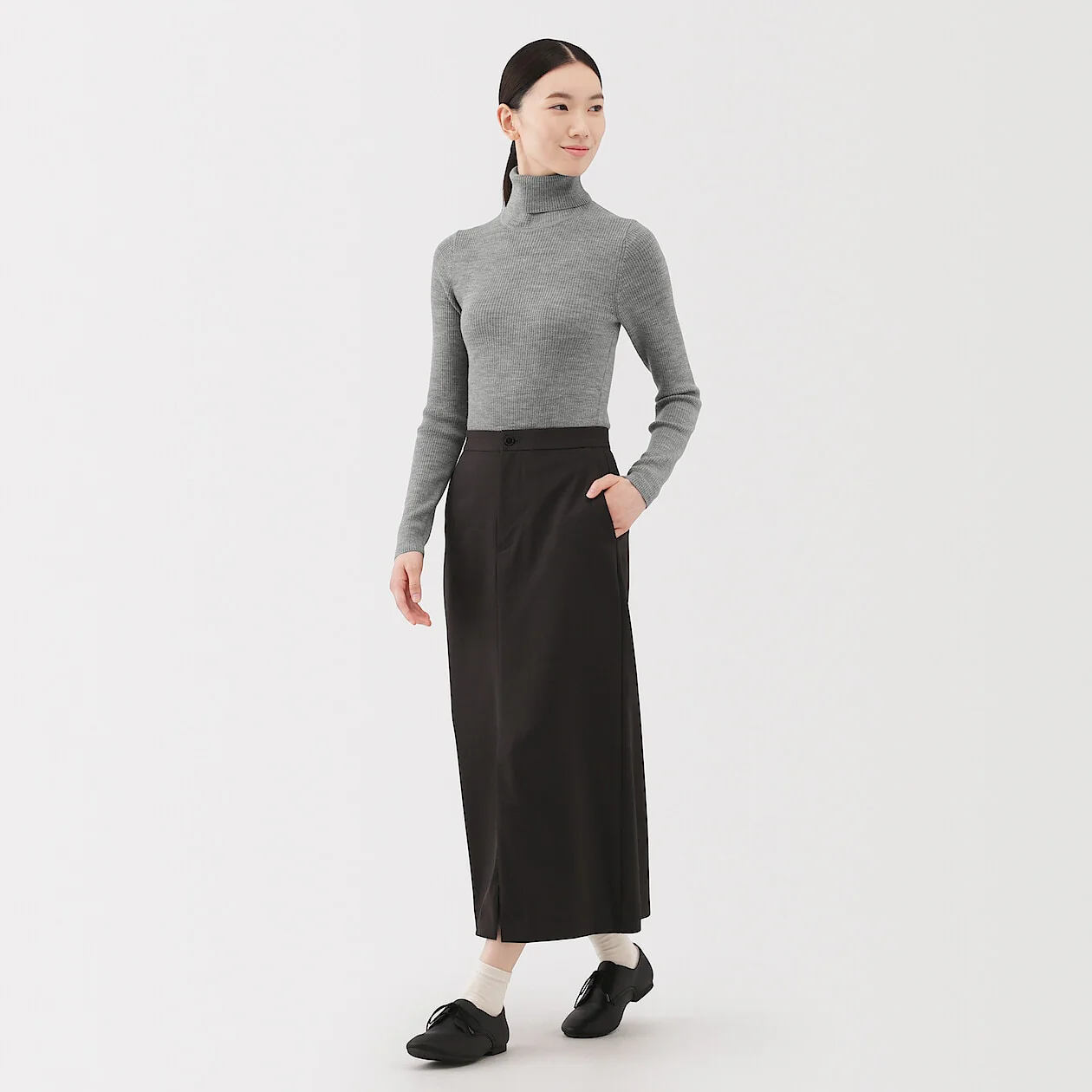 Washable Wool High-Gauge Ribbed Turtleneck Sweater - Image 11